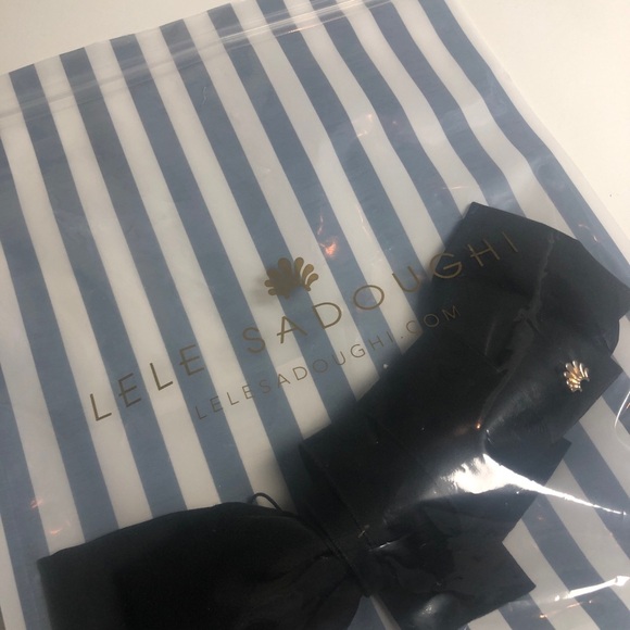 Lele Sadoughi Jane Hair Bow Barrette Clip Black New Preppy Trad Modest - Picture 6 of 8